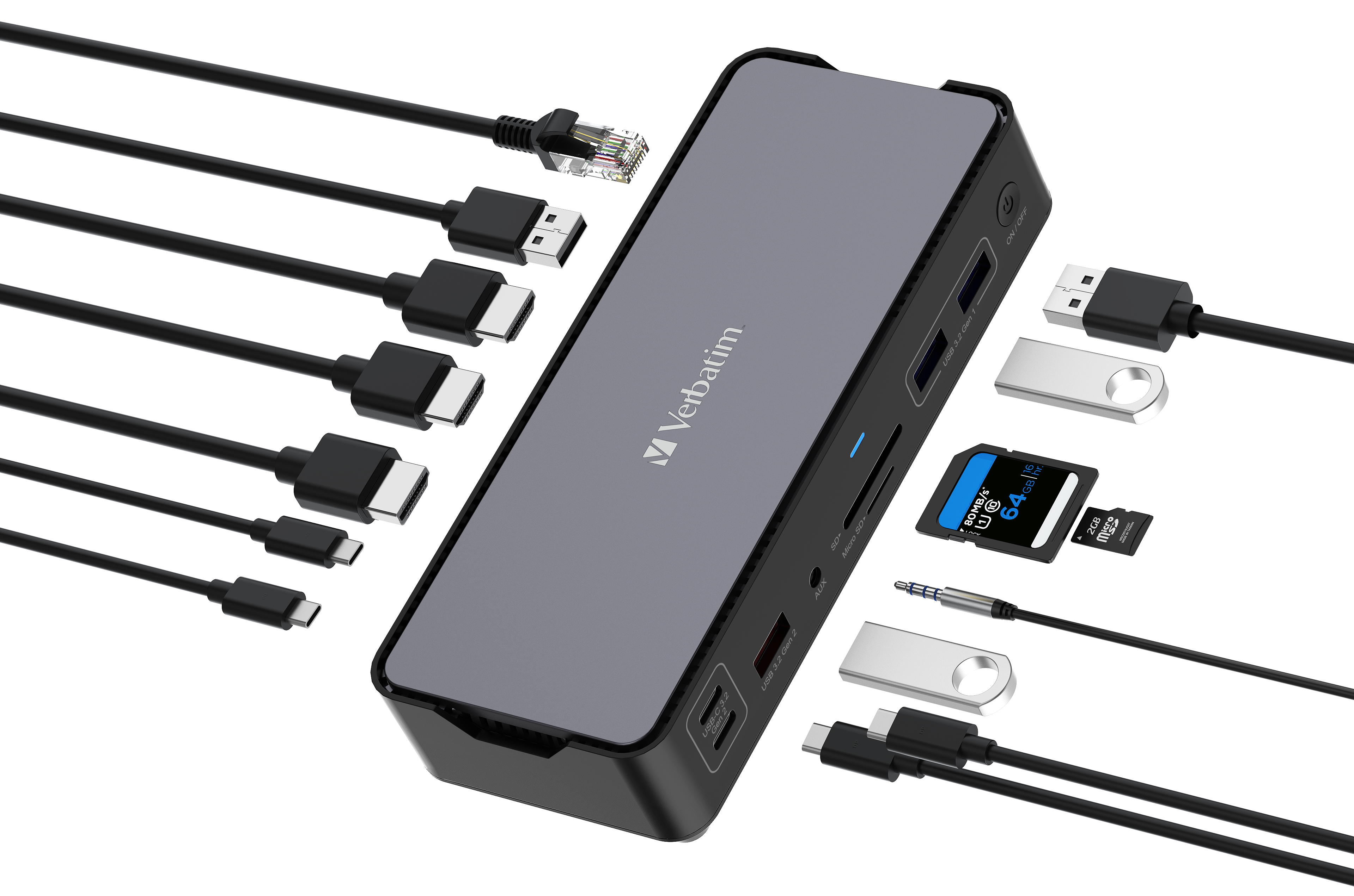 USB-C Pro 15 Bağlantı Noktalı Yerleştirme İstasyonu CDS-15